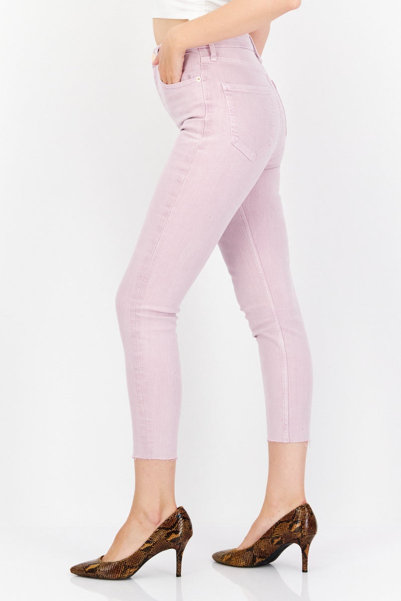 RIVER ISLAND جينز دنيم ضيق للنساء قابل للتمدد، بنفسجي - Image 3